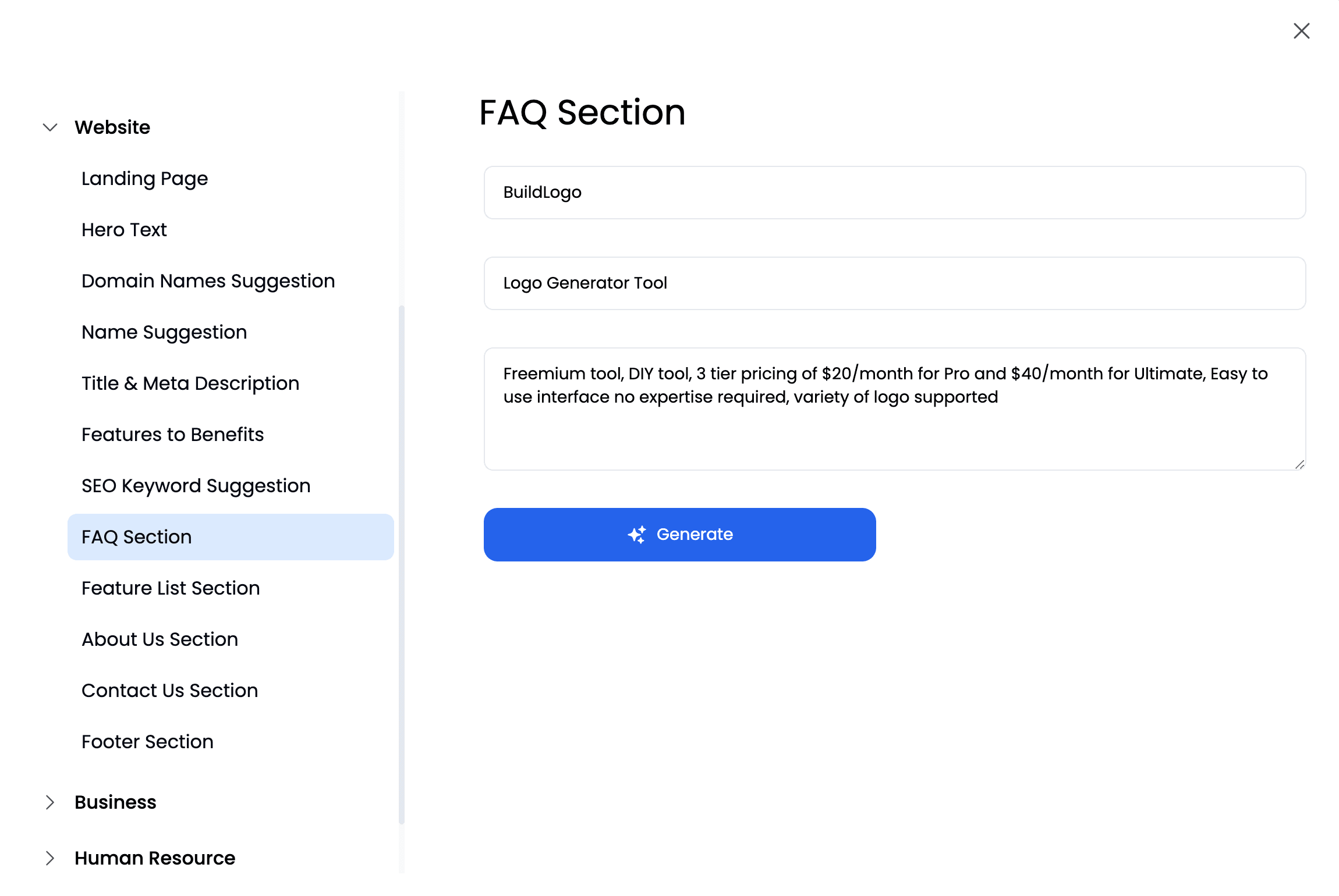 FAQ Generator Template