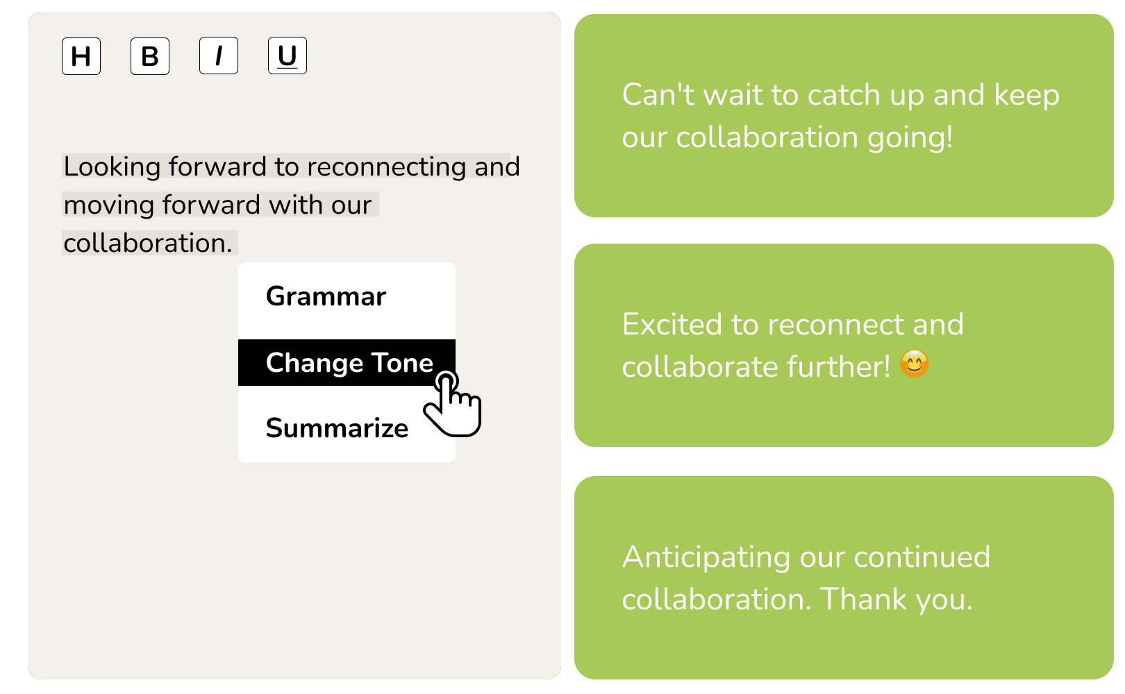 Generative AI change tone