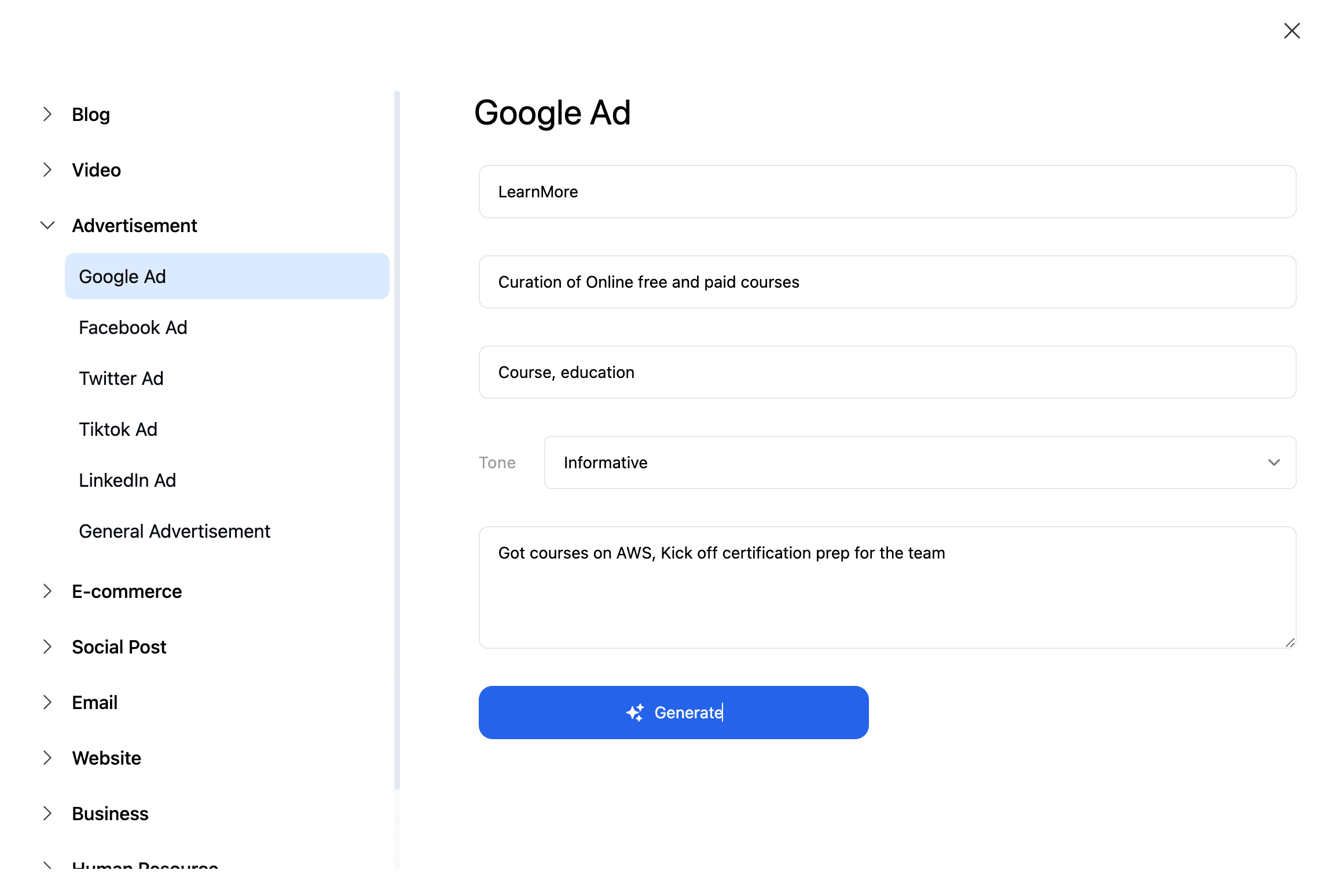 Google Ads Generator 1